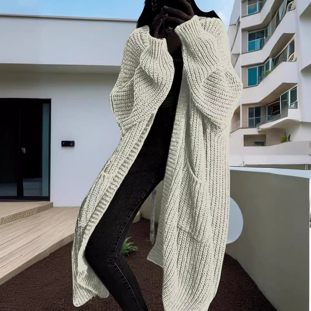 Loose All-matching Base Long-sleeved Knitted Cardigan