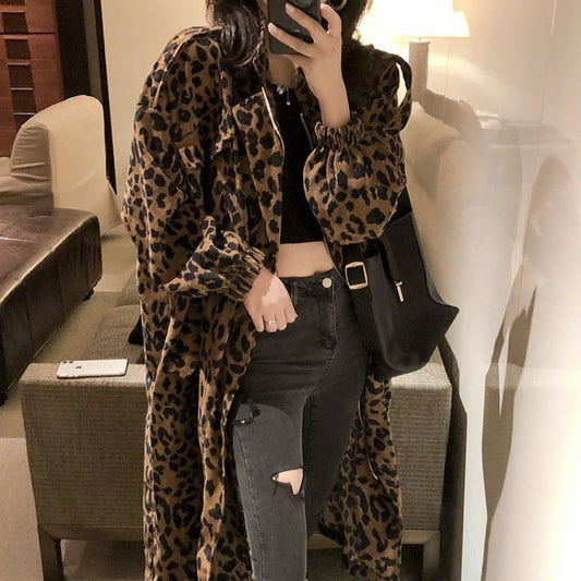 Leopard Print Trench Coat