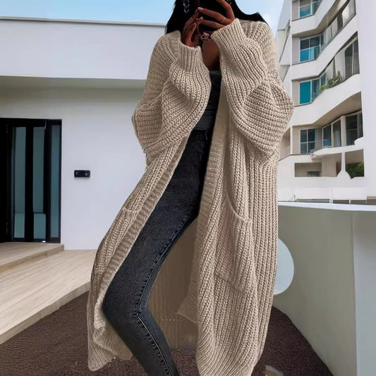 Loose All-matching Base Long-sleeved Knitted Cardigan