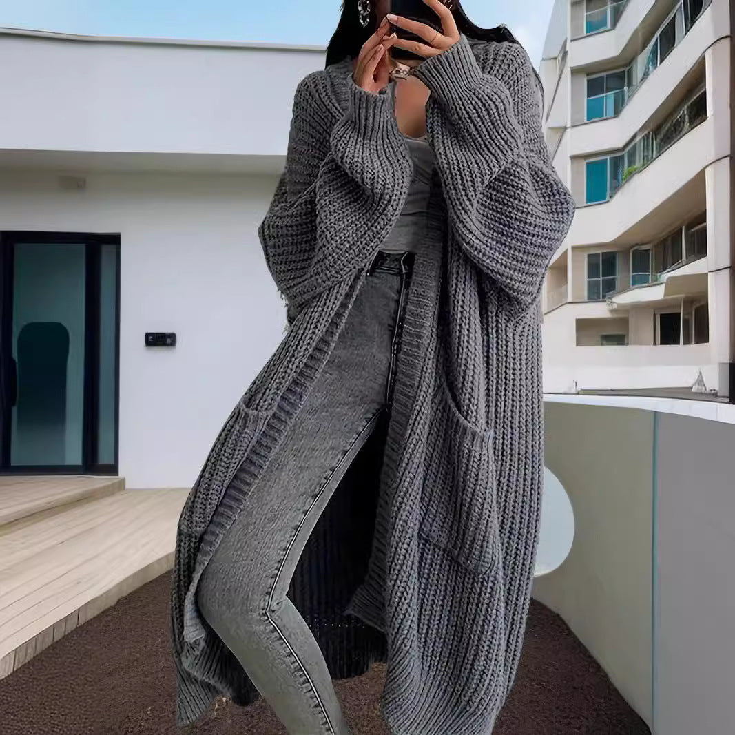 Loose All-matching Base Long-sleeved Knitted Cardigan