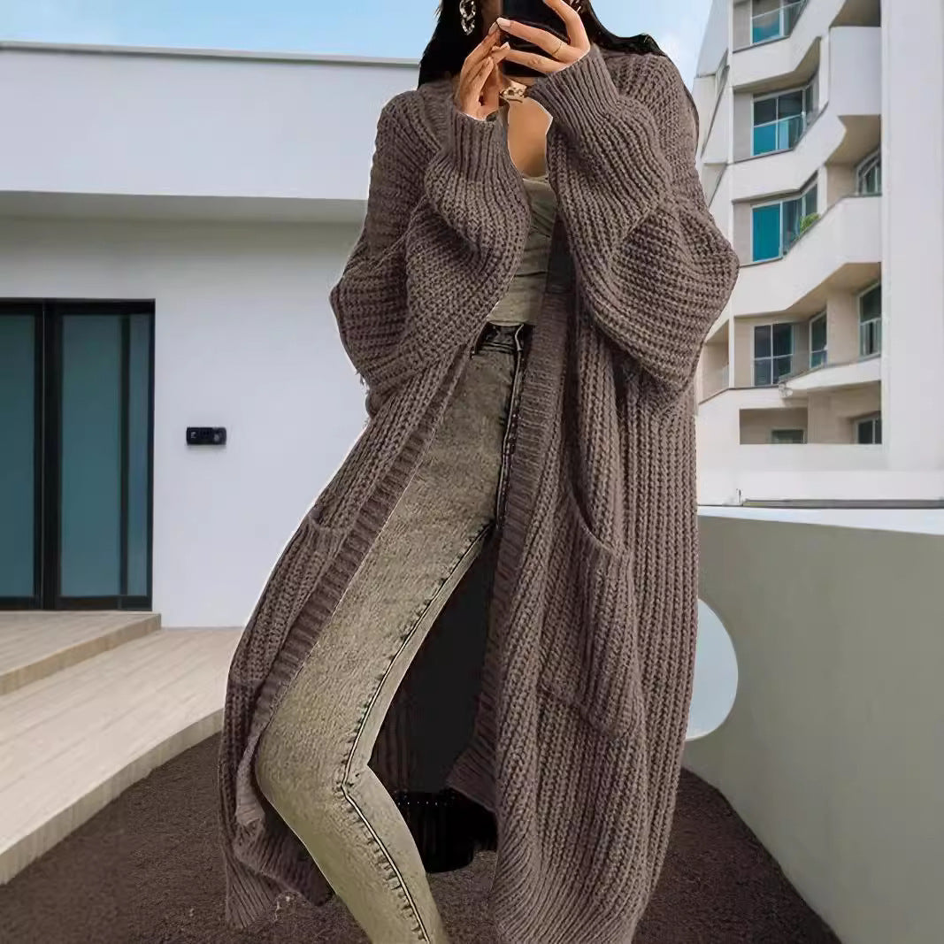 Loose All-matching Base Long-sleeved Knitted Cardigan