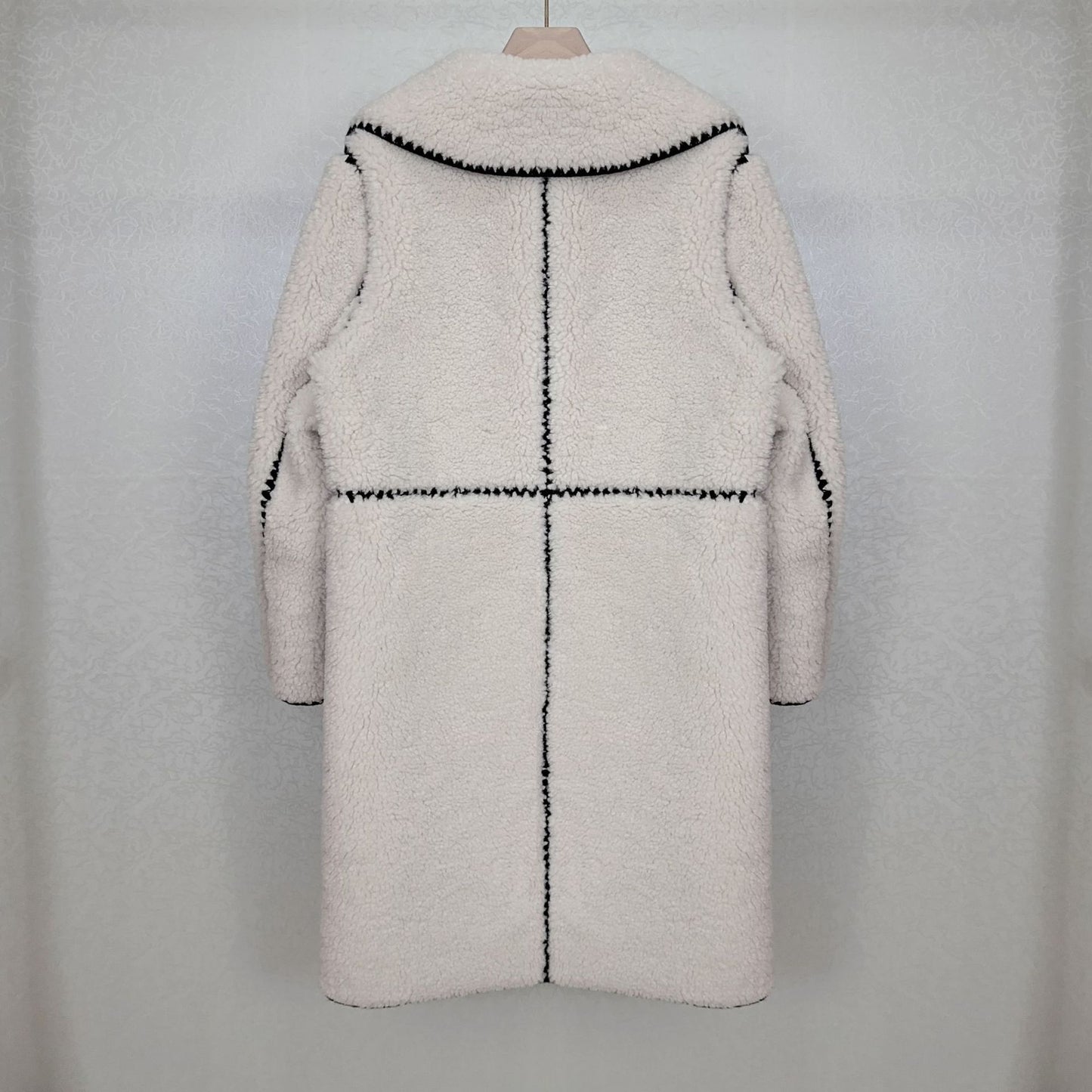 Women's Wear Casual Black And White Contrast Color Loose  Coat