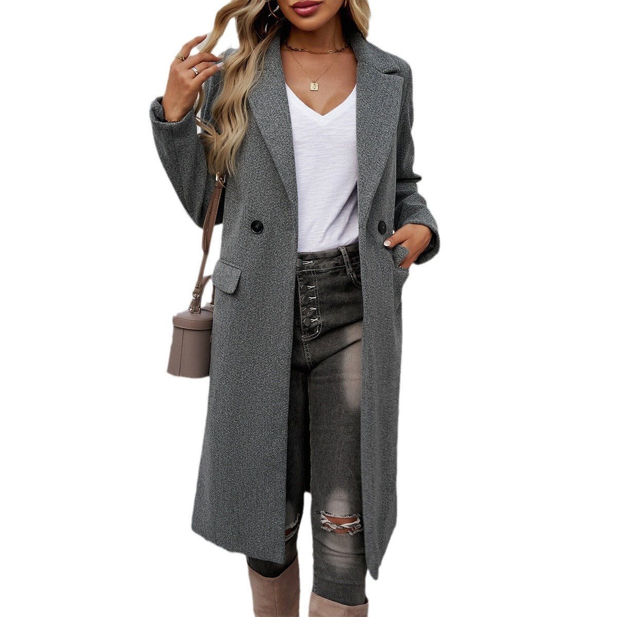 Turn-down Collar Coat